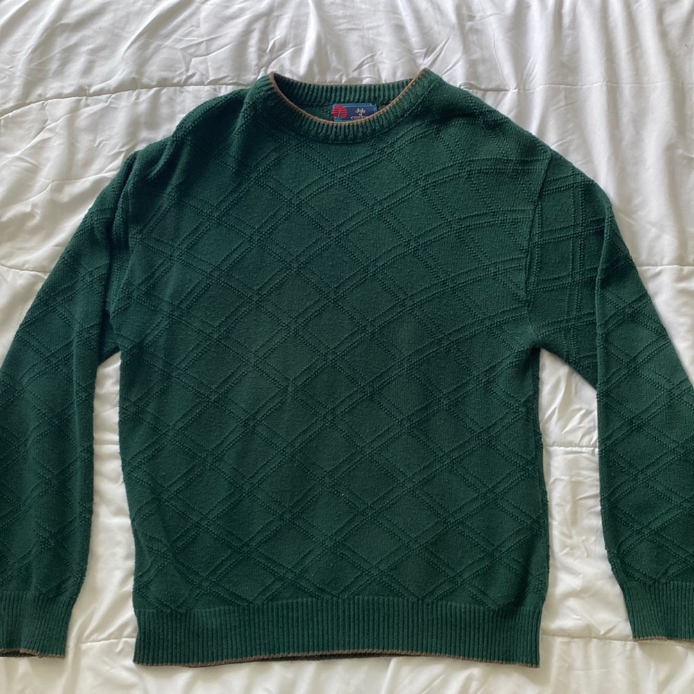 Vintage Green Isle of Cotton Sweater